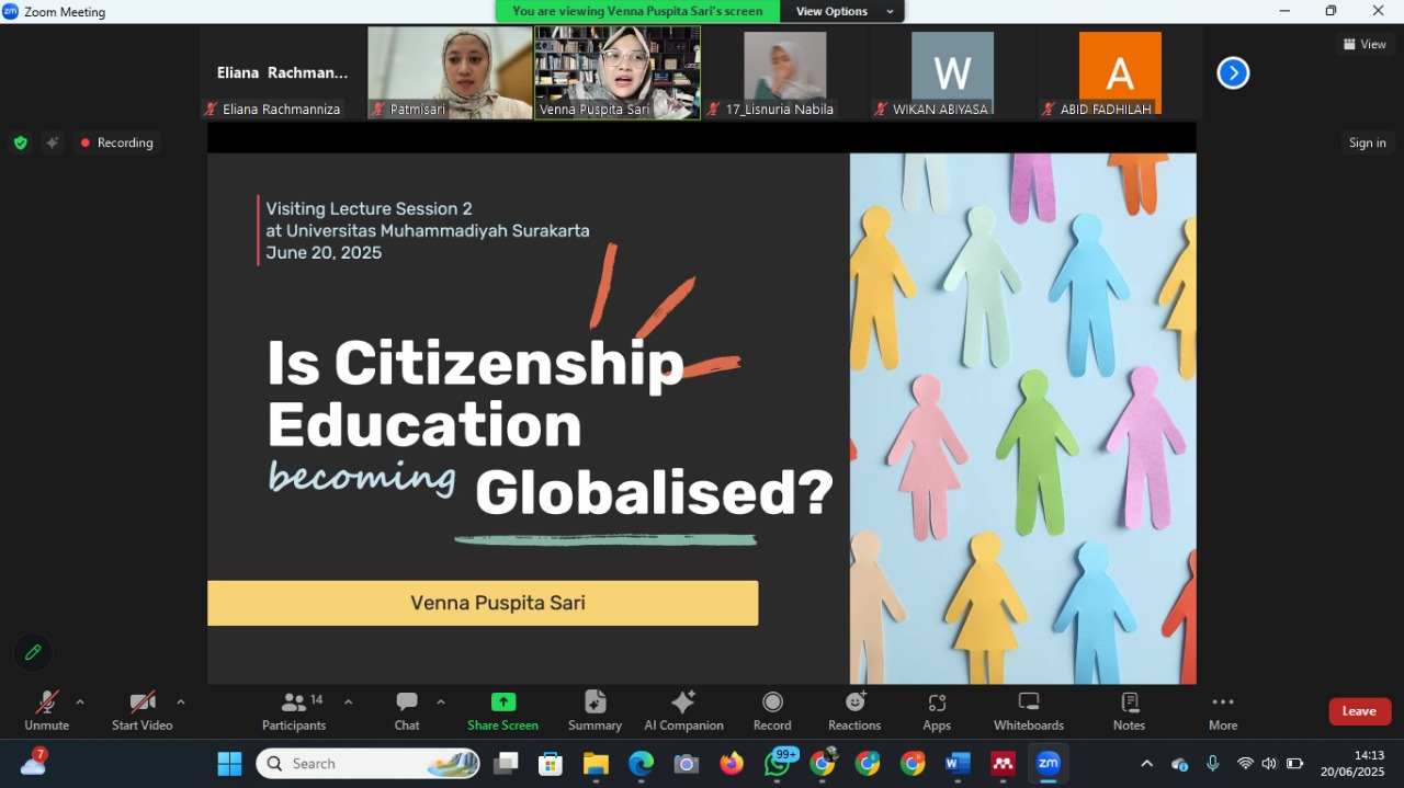 VISITING LECTURER “Is Citizenship Education Becoming Globlisasi”