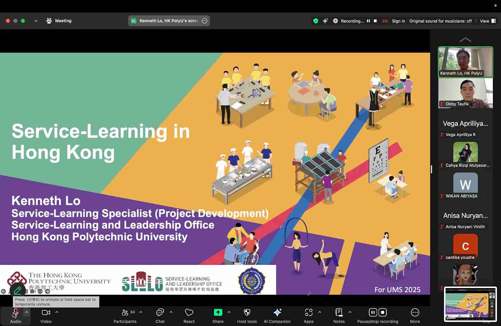 VISITING LECTURER “Service learning in Hong Kong”