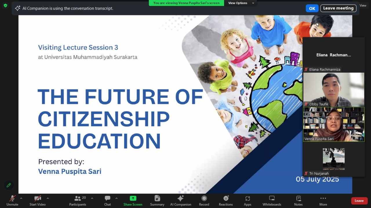 VISITING LECTURER “The Future Of Citizenship Education”