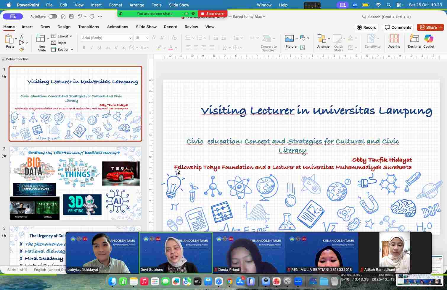 Visiting Lecturer in Universitas Lampung